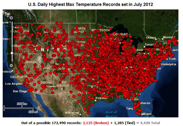 Earth Sky Image National Climate Data Center, Warmest July on Record