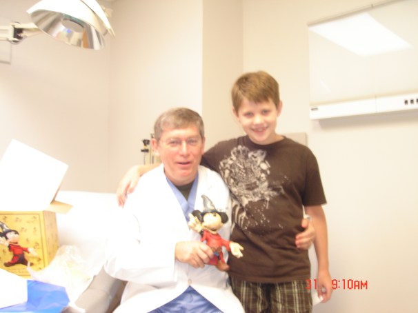 Alex with Dr. Teague at his last visit.